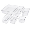 6-Piece Clear Plastic Drawer Organiser Tray Set, Assorted Sizes