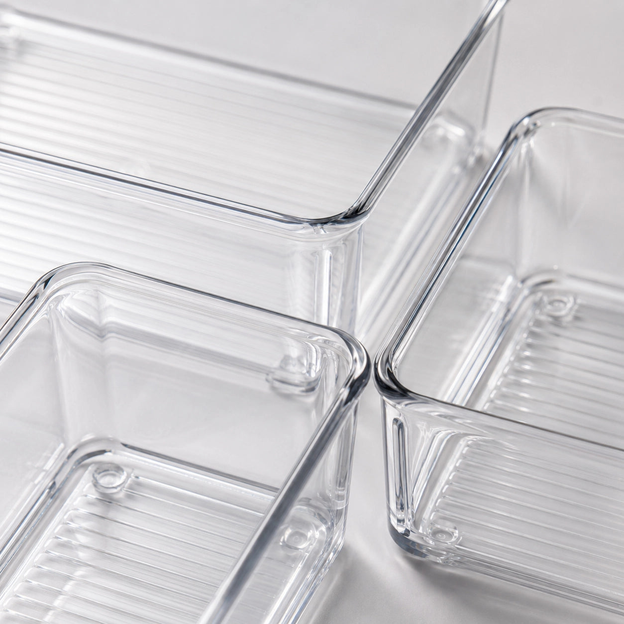 6-Piece Clear Plastic Drawer Organiser Tray Set, Assorted Sizes