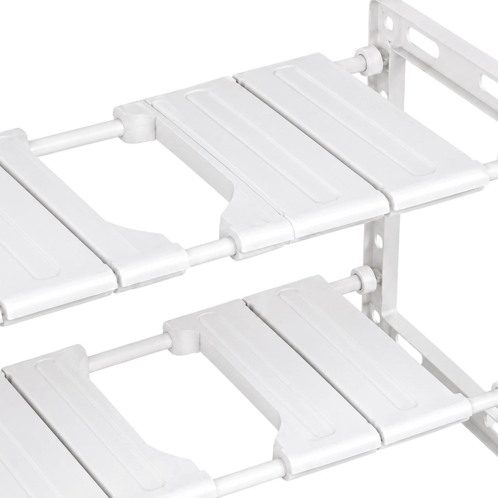 Adjustable 2-Tier Under-Sink Organiser Rack, White, 51-80 x 26 x 38 cm
