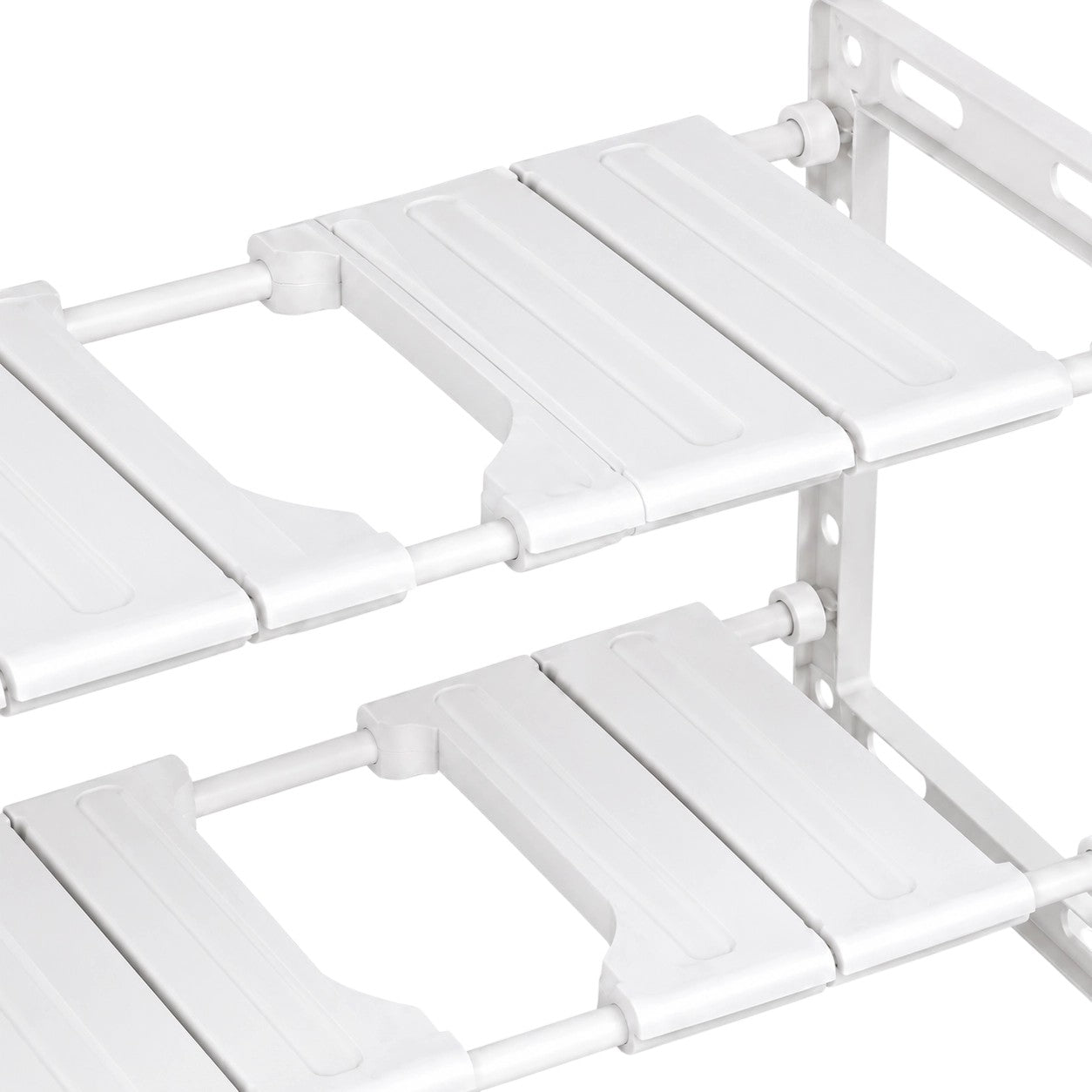 Adjustable 2-Tier Under-Sink Organiser Rack, White, 51-80 x 26 x 38 cm