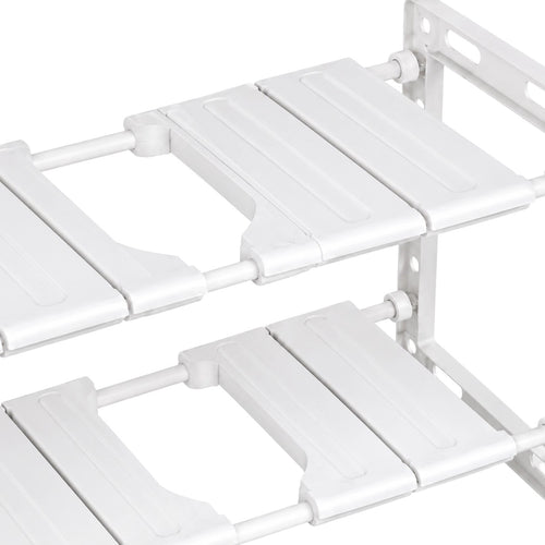 Adjustable 2-Tier Under-Sink Organiser Rack, White, 51-80 x 26 x 38 cm