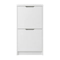 Slim 2-Door Tilt-Out Shoe Cabinet, Matte White, 23.6 x 7.1 x 39.4 in