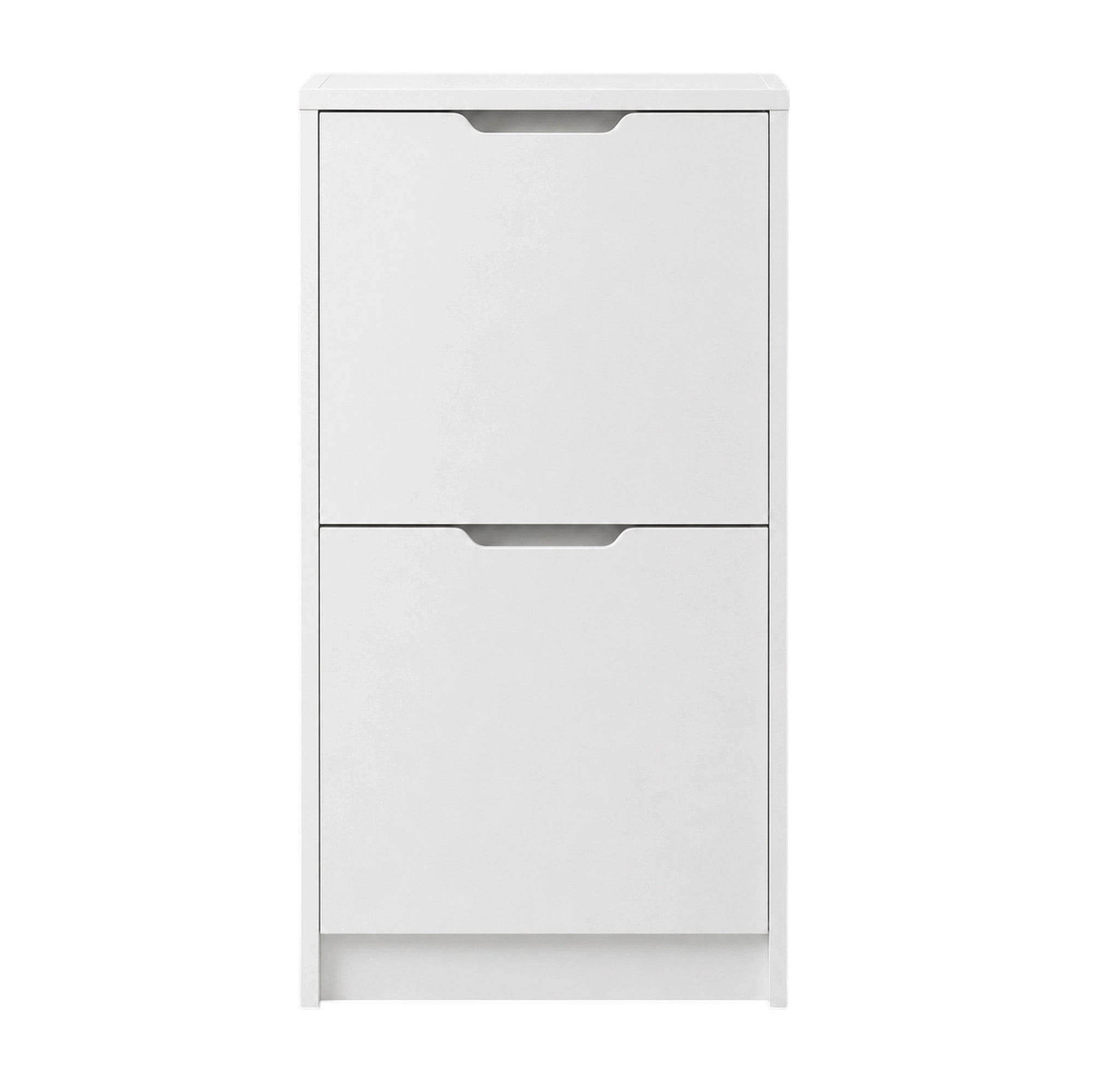 Slim 2-Door Tilt-Out Shoe Cabinet, Matte White, 23.6 x 7.1 x 39.4 in