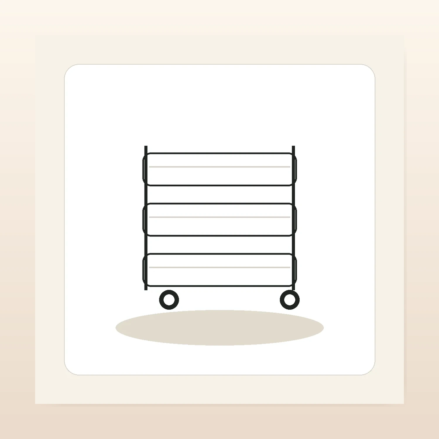 Slim 3 Tier Storage Trolley